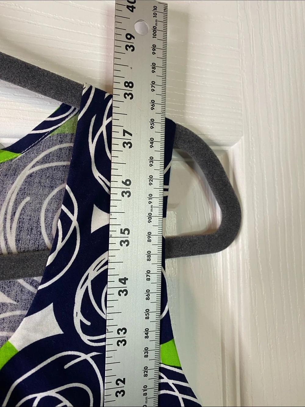 Bonnie Jean Navy and Lime Green Swirl Dress Size 16 1/2 Lace on Kids Dress